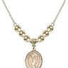 Saint Christopher Cross Crystal Necklace | 3/4 inch | 6mm Beads _x0014_  14kt Gold Filled