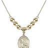 Saint Sebastian Crystal Necklace | 3/4 inch | 6mm Beads _x0014_  14kt Gold Filled