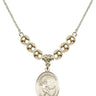 Saint Sebastian Crystal Necklace | 3/4 inch | 6mm Beads _x0014_  14kt Gold Filled