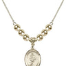 Saint Sebastian Crystal Necklace | 3/4 inch | 6mm Beads _x0014_  14kt Gold Filled