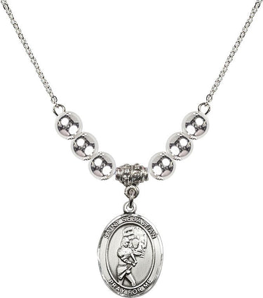 Saint Sebastian Sebastian/Softball Crystal Necklace | 3/4 inch | N32-8607