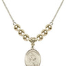 Saint Sebastian Crystal Necklace | 3/4 inch | 6mm Beads _x0014_  14kt Gold Filled