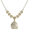 Saint Sebastian Crystal Necklace | 3/4 inch | 6mm Beads _x0014_  14kt Gold Filled