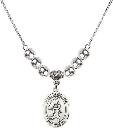 St. Sebastian Track & Field Men Crystal Necklace | 3/4 inch