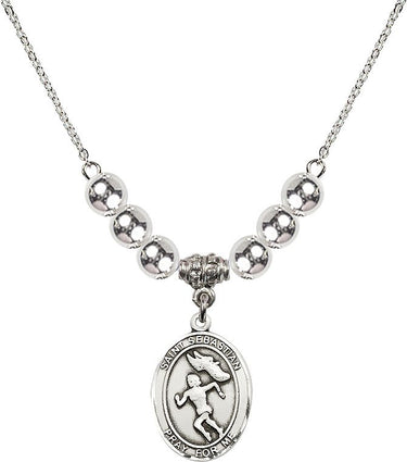 St. Sebastian Track & Field Women Crystal Necklace | 3/4 inch