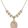 Saint Sebastian Crystal Necklace | 3/4 inch | 6mm Beads _x0014_  14kt Gold Filled