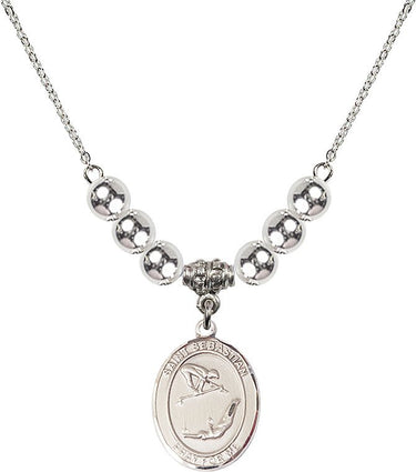 St. Sebastian Gymnastics Crystal Necklace | 3/4 inch | 6mm Beads | N32-8613
