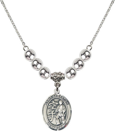 St. Sebastian Karate Crystal Necklace | 3/4 inch | 6mm Beads | N32-8615