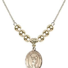 Saint Sebastian Cross Crystal Necklace | 3/4 inch | 6mm Beads _x0014_  14kt Gold Filled