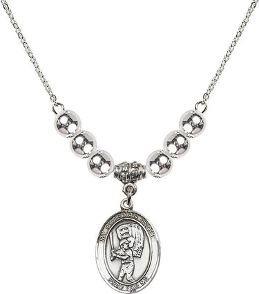 Guardian Angel Baseball Crystal Necklace | 3/4 inch | 6mm Beads | N32-8700