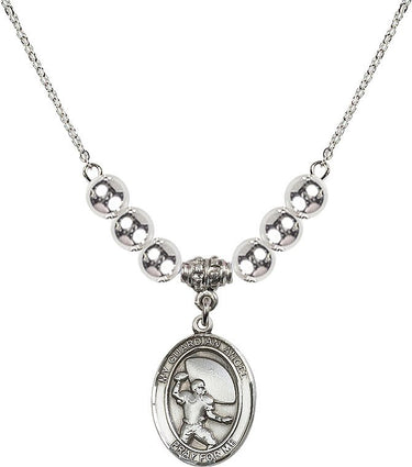 Guardian Angel Football Crystal Necklace | 3/4 inch | 6mm Beads | N32-8701