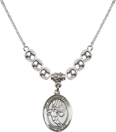 Guardian Angel Basketball Crystal Necklace | 3/4 inch | 6mm Beads | N32-8702