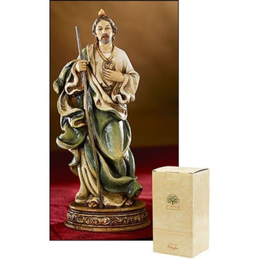 6 inch hand-painted resin St. Jude Thaddeus statue, patron saint of hopeless causes and impossible situations, RosaryCard