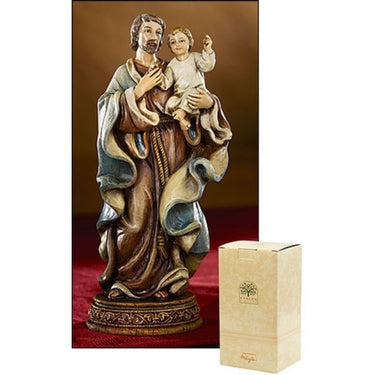 6 inch hand-painted resin Saint Joseph statue, patron saint of fathers and families, RosaryCard
