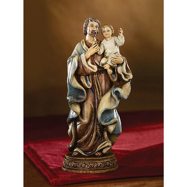 6 inch hand-painted resin Saint Joseph statue, patron saint of fathers and families, RosaryCard