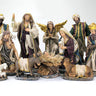 13 inch hand-painted Catholic nativity set with 11 pieces including Holy Family, Three Kings, shepherds and animals