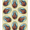 Sacred Heart of Jesus Catholic Stickers Sheet with 9 Religious Embellishments for Prayer Journals and Crafts