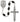 McVan P557R black wood rosary with silver oxidized hardware displayed flat showing full five-decade layout