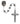 7mm hematite St. Joan of Arc rosary with pewter crucifix and center medal displayed on a flat surface
