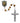 6mm olive wood St. Joseph rosary with pewter crucifix and St. Joseph decal center medal displayed on white background