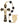 7mm round black glass rosary with gold-plated pewter links, Miraculous Medal center, and black epoxy Holy Mass crucifix in red velour gift box