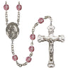 Silver Tone Our Lady of Assumption Catholic Rosary with 6mm Birthstone Beads Handcrafted in USA