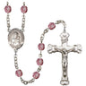 Silver tone Our Lady of Czestochowa Black Madonna birthstone rosary with 6mm beads handcrafted in USA
