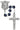 8mm dark blue wood police rosary with pewter St. Michael badge center piece and pewter crucifix in deluxe gift box
