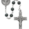 7mm genuine hematite St. Benedict rosary with pewter crucifix and St. Benedict center medal in deluxe gift box