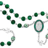 8mm green marbeline Irish rosary with shamrock Our Father beads, green enameled St. Patrick center, and Celtic cross in deluxe gift box