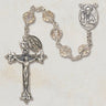 Sterling Silver Aurora Borealis Catholic Rosary with 6mm Austrian Crystal Beads and 1 3/4 inch Crucifix by Creed
