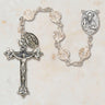 Sterling silver clear crystal Catholic rosary with 6mm Austrian crystal beads and oxidized crucifix