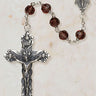 Sterling silver amethyst rosary with 6mm Austrian crystal beads and 1.75 inch crucifix by Creed Vienna Collection
