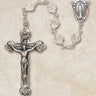Sterling Silver Clear Crystal Catholic Rosary with 6mm Austrian crystal beads and 1.75 inch crucifix by Creed