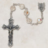 Sterling Silver Aurora Borealis Catholic Rosary with 6mm Austrian Crystal Beads and 1.75 inch Crucifix by Creed