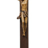 Large walnut wood wall crucifix 20 inch height with traditional Catholic design and premium hardwood construction