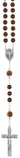 Large zebra wood Miraculous Rosary with capped Our Father beads and Miraculous Medal centerpiece made in Italy