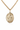 Collar con Medalla de Santa Dimpna Mediana de Oro Laminado de 14kt | 2.54 cm x 1.91 cm | Cadena de Eslabones de 61 cm | Hecho en EE. UU. por Bliss