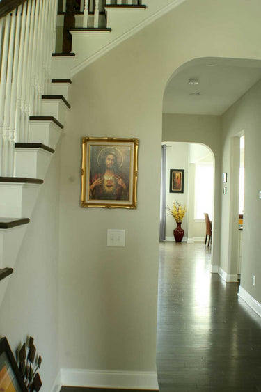 Sacred Heart of Jesus Catholic Framed Wall Art | 16x20 | Adolfo Simeone | Antique Gold Frame