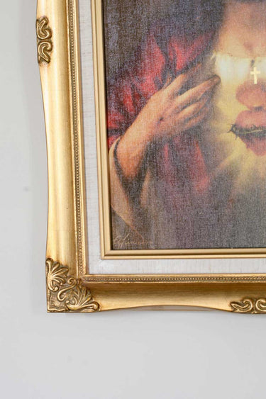 Sacred Heart of Jesus Catholic Framed Wall Art | 16x20 | Adolfo Simeone | Antique Gold Frame