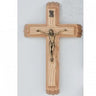 13 inch solid oak Catholic sick call set with crucifix, dual candle holders, and holy water bottle - handcrafted in USA