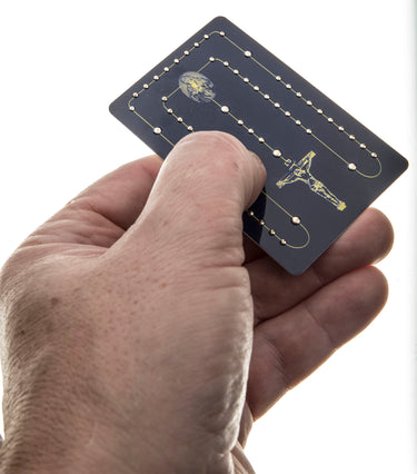 In God We Trust Rosary Card wallet sized Catholic prayer card with Braille-like tactile beads by RosaryCard