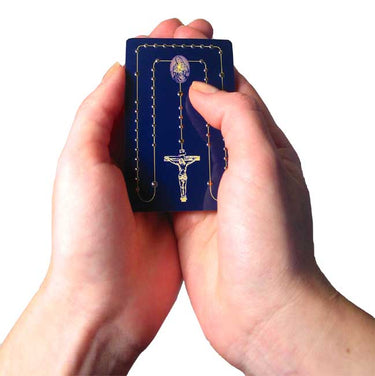 Our Lady of Guadalupe Tilma Catholic Rosary Card with credit card size tactile beads by RosaryCard