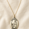 14KT Gold Filled St Dymphna Oval Medal Necklace 18" chain