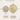 St. Michael the Archangel Gold Filled Medal size chart — 1.375 x 1.250 inch round pendant compared to quarter dollar coin, Bliss Manufacturing USA