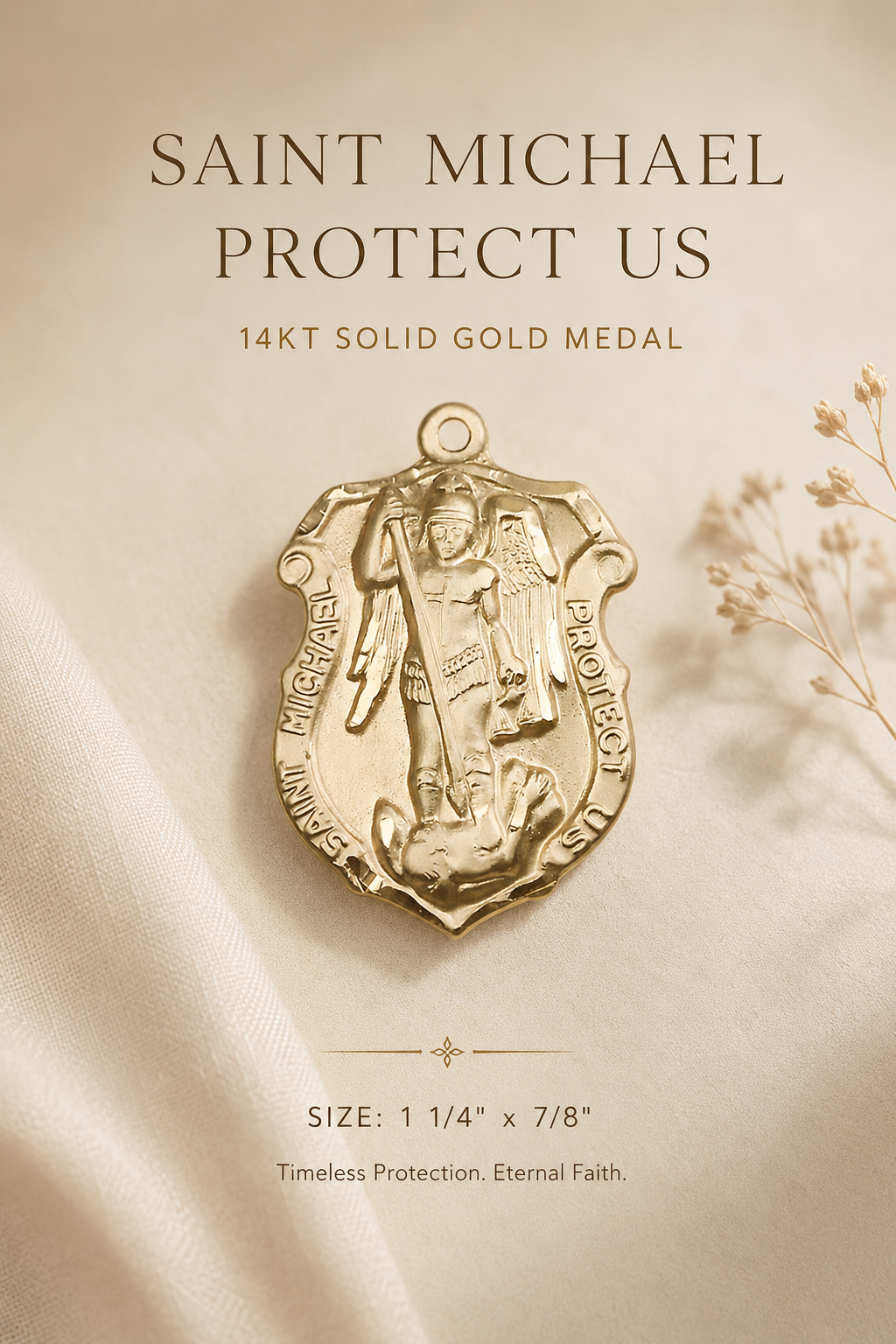 St. Michael medal in sterling silver