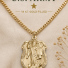 St Michael gold filled US Army medal necklace