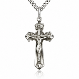 Sterling Silver Large Celtic Crucifix Necklace | 1.5x0.875 Pendant | 24