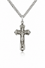 Sterling Silver Large Celtic Crucifix Necklace | 1.5x0.875 Pendant | 24" Chain | USA Made by Bliss
