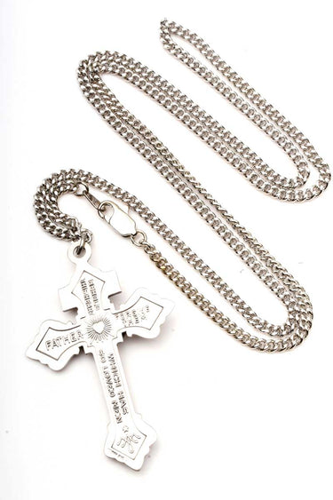 Sterling Silver Pardon Crucifix Large Necklace | 2 1/8" x 1 3/8" Pendant | 24" Chain | USA Made by Bliss